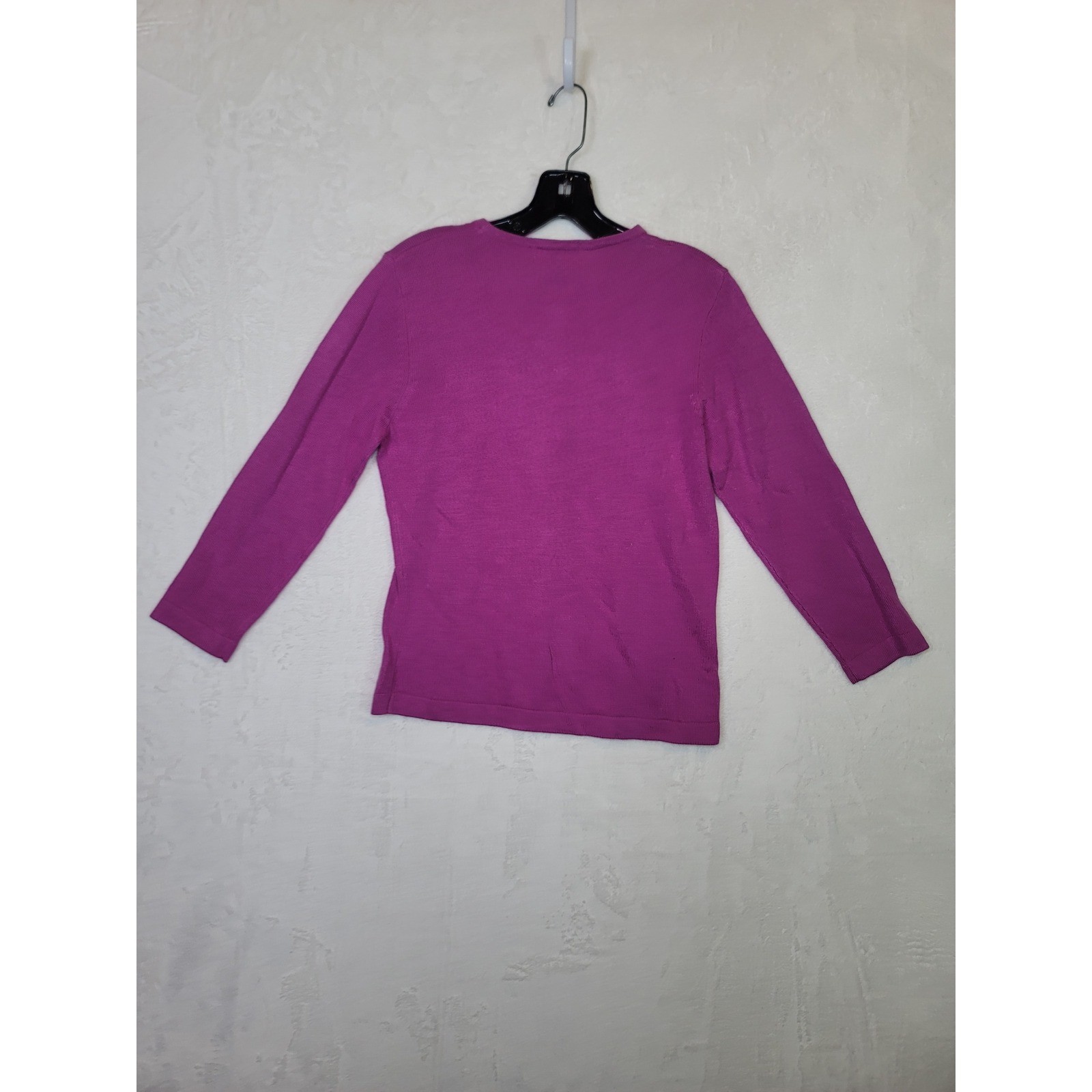 Vtg Barbiecore Pink Purple Silk Cashmere Cardigan Timeless Quiet Luxury Size M