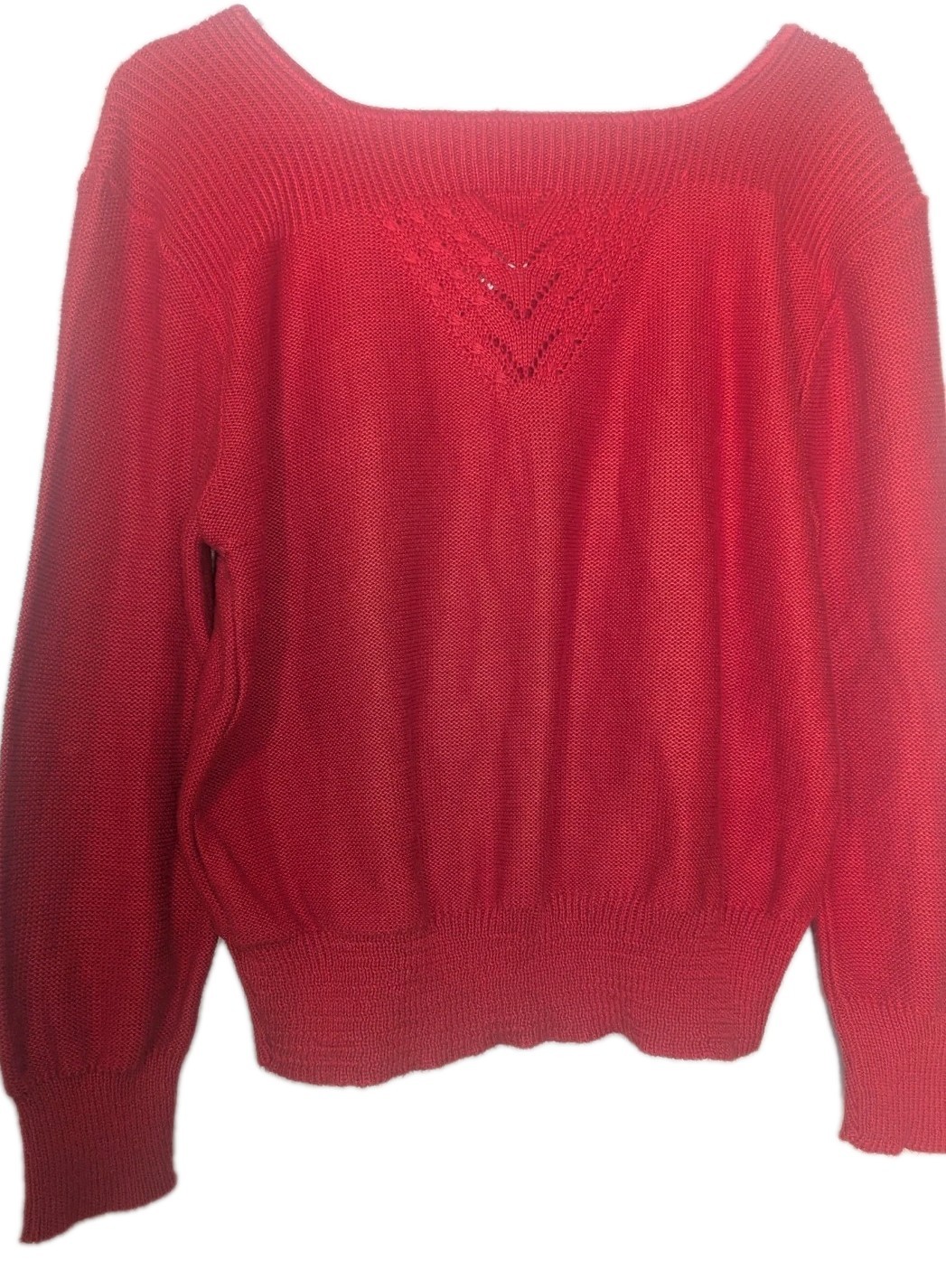 Red Sweater Barry & Me Retro long Sleeve M USA Made Vintage Knit