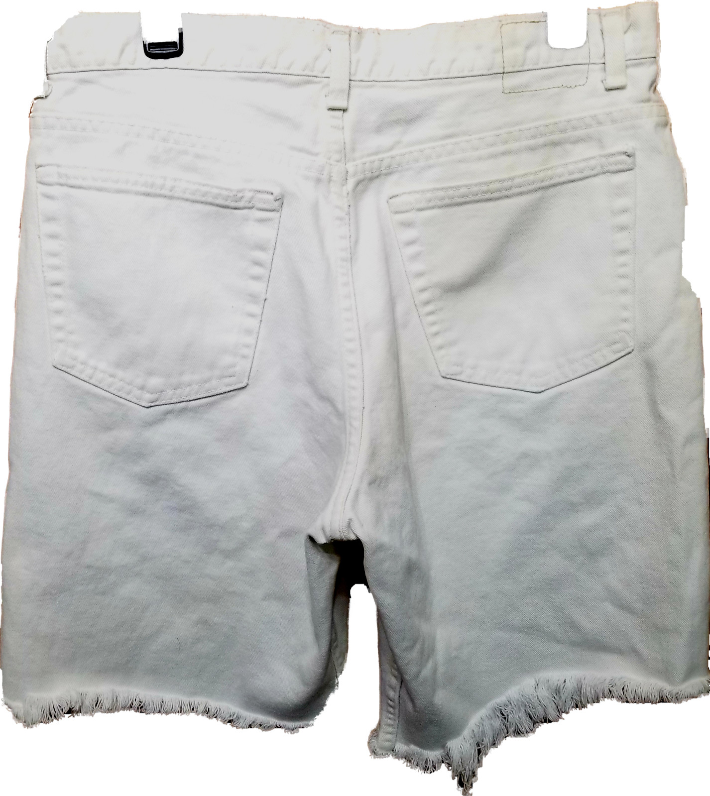 VTG Brittania Jean Shorts 35″ Waist White Cutoffs Boho Indie Edgy Trashed *READ*