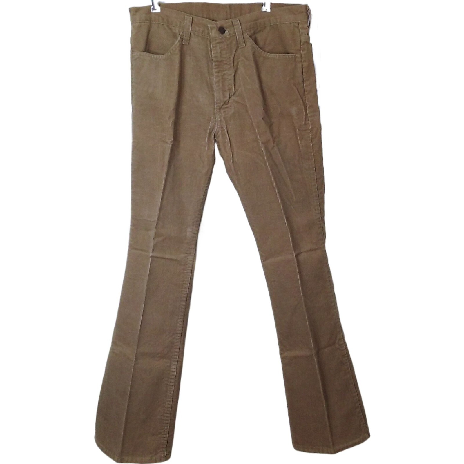 Vintage 70s-80s Sears Trim Fit Corduroy Pants 34-Long Western Bootcut Flare Tan
