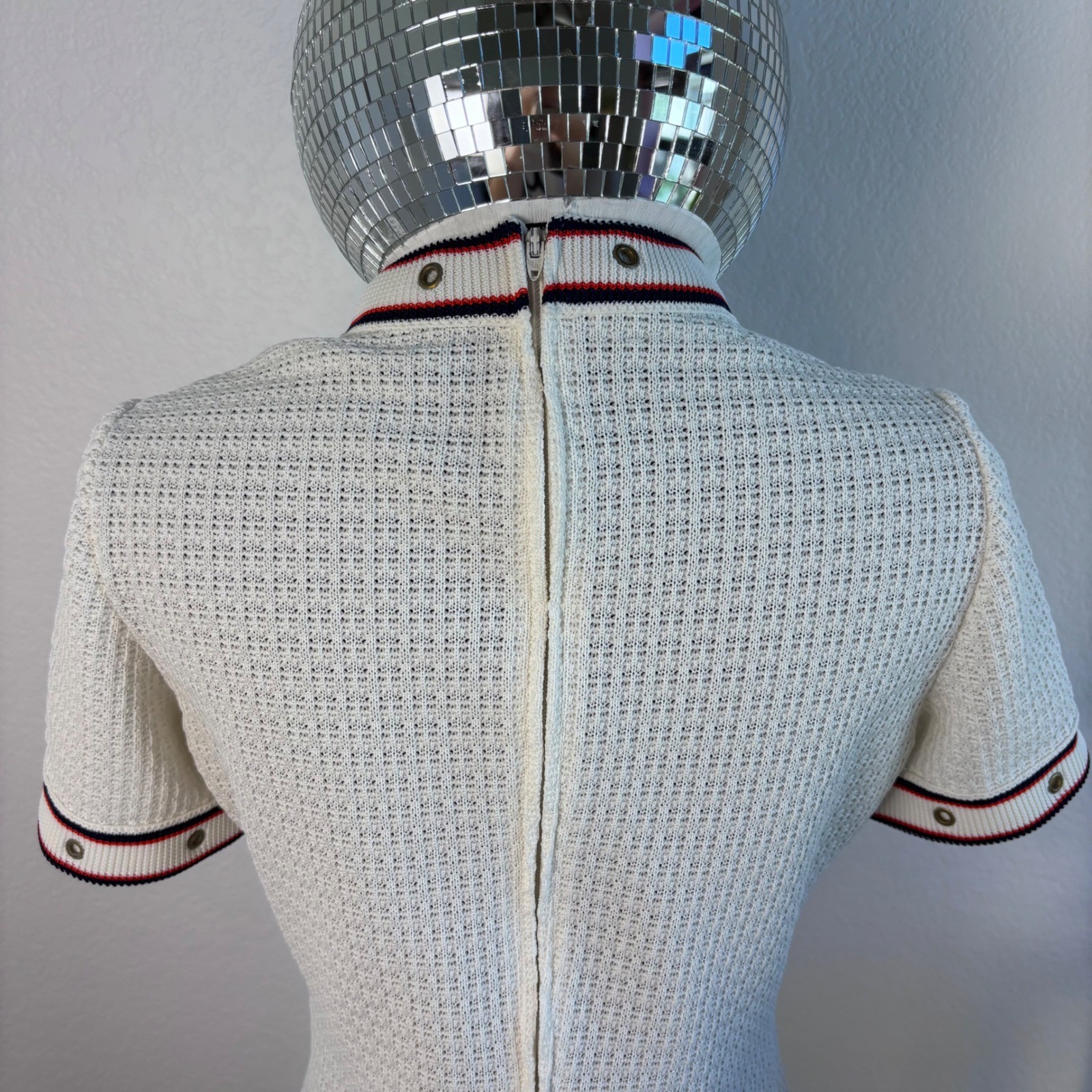 Vintage 60s Tannel Knits Trevira Era Mod Shift Dress | White, Small ILGWU TWA