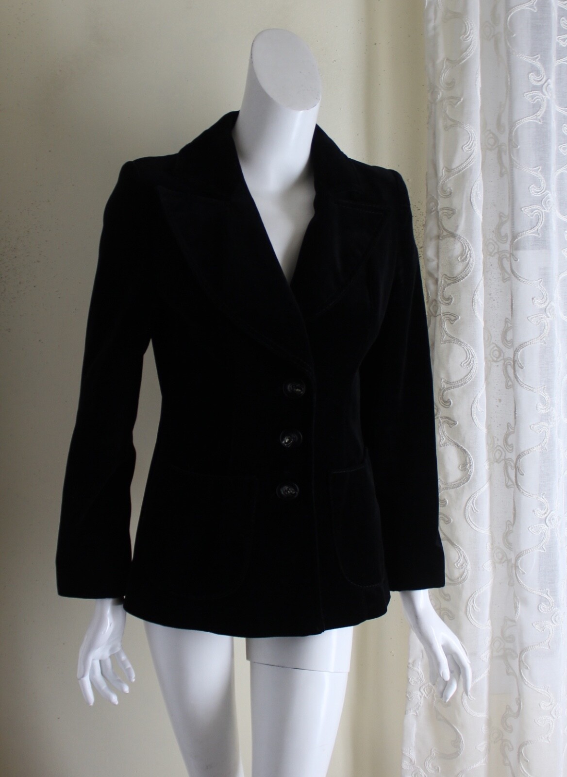 VTG Your Sixth Sense 38 4/6 German Austrian Tracht Velvet Romantic Jacket Blazer