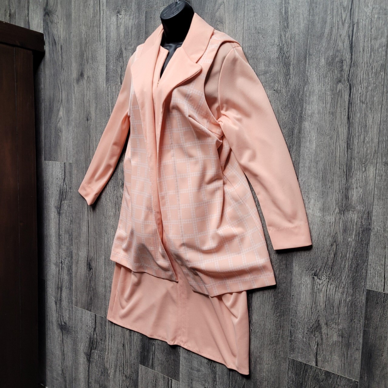 Vintage 50’s 60’s Smarty Togs of Texas Dress & Vest Set Coral Checked Women’s 22