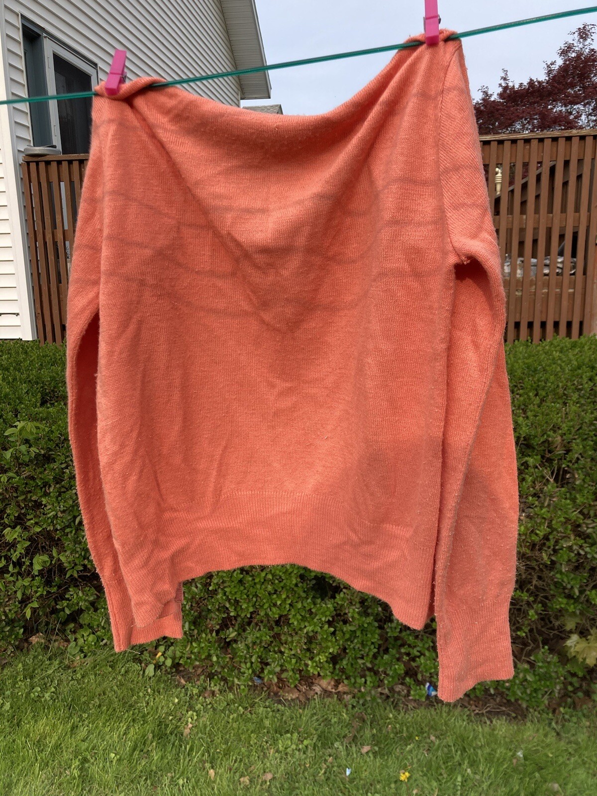 VTG Womens S Coquette Salmon Coral Pink Button Up Soft Stretch Cardigan Sweater