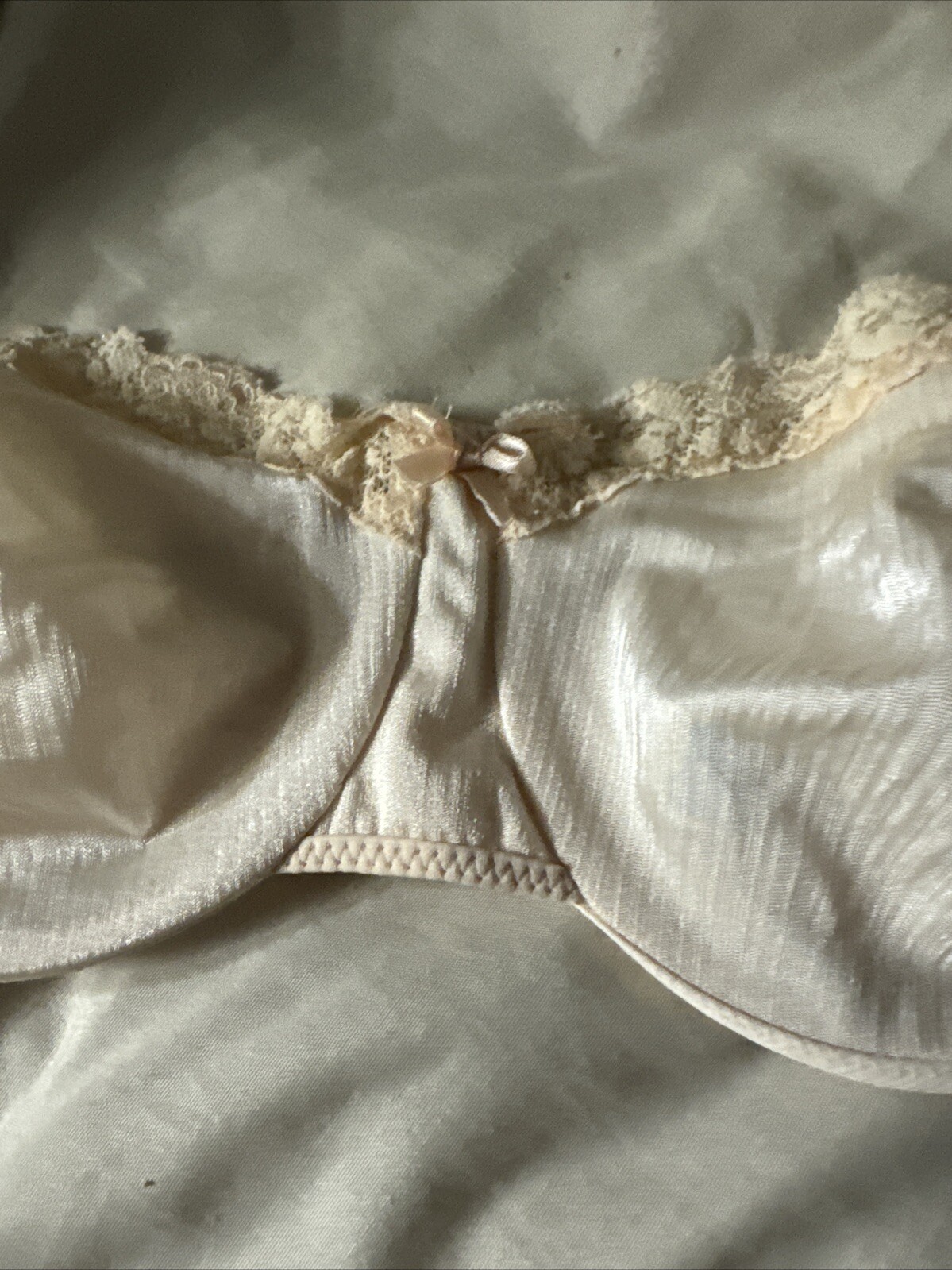 Vintage Warners Ivory Strapless Underwire SHINE-ON Bra 36C Style 1120 Lace Trim