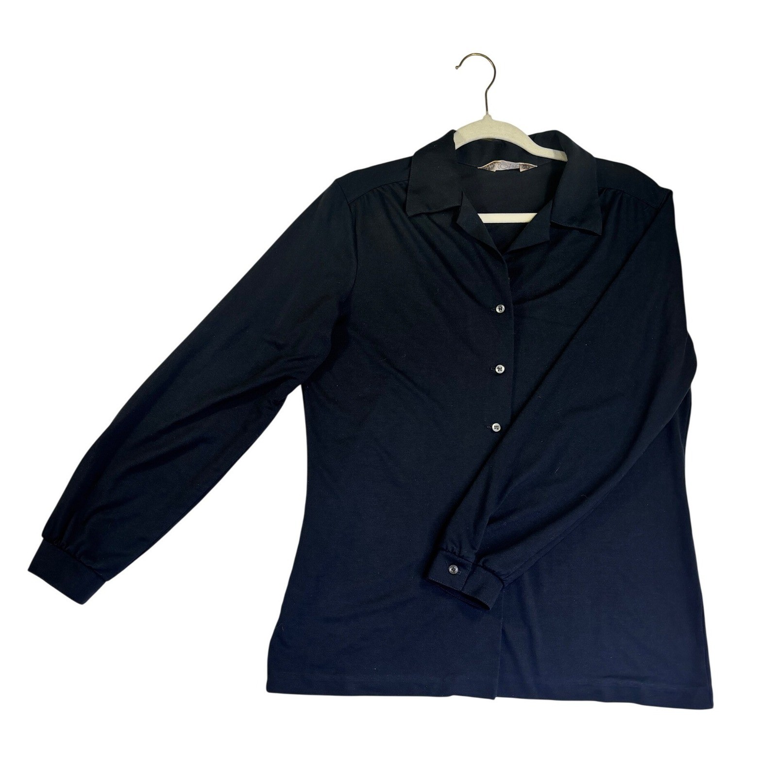 Koret of California Vintage Black Long Sleeve Button Up Blouse Womens M