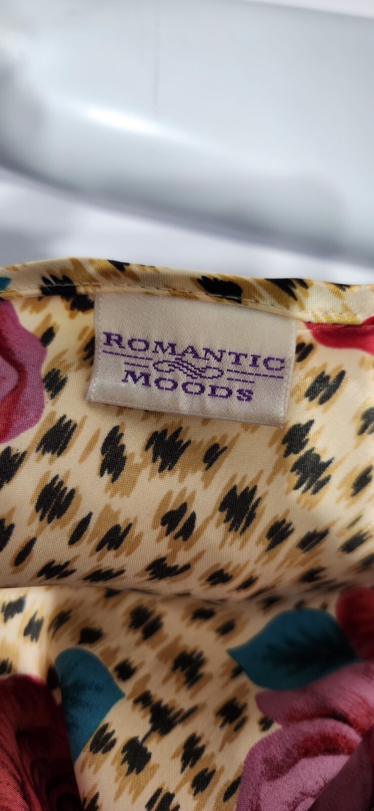 Vtg Y2k Nightgown Romcom Romantic Moods Animal Floral Print Made In USA Size L
