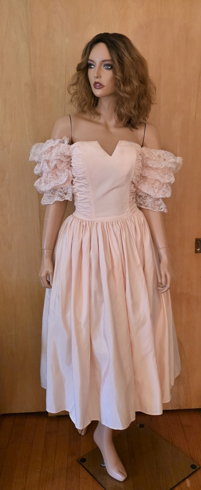 GUNNE SAX ~ VINTAGE 80’S PINK FRILLY PROM FORMAL DRESS ~ Refer To Measurements