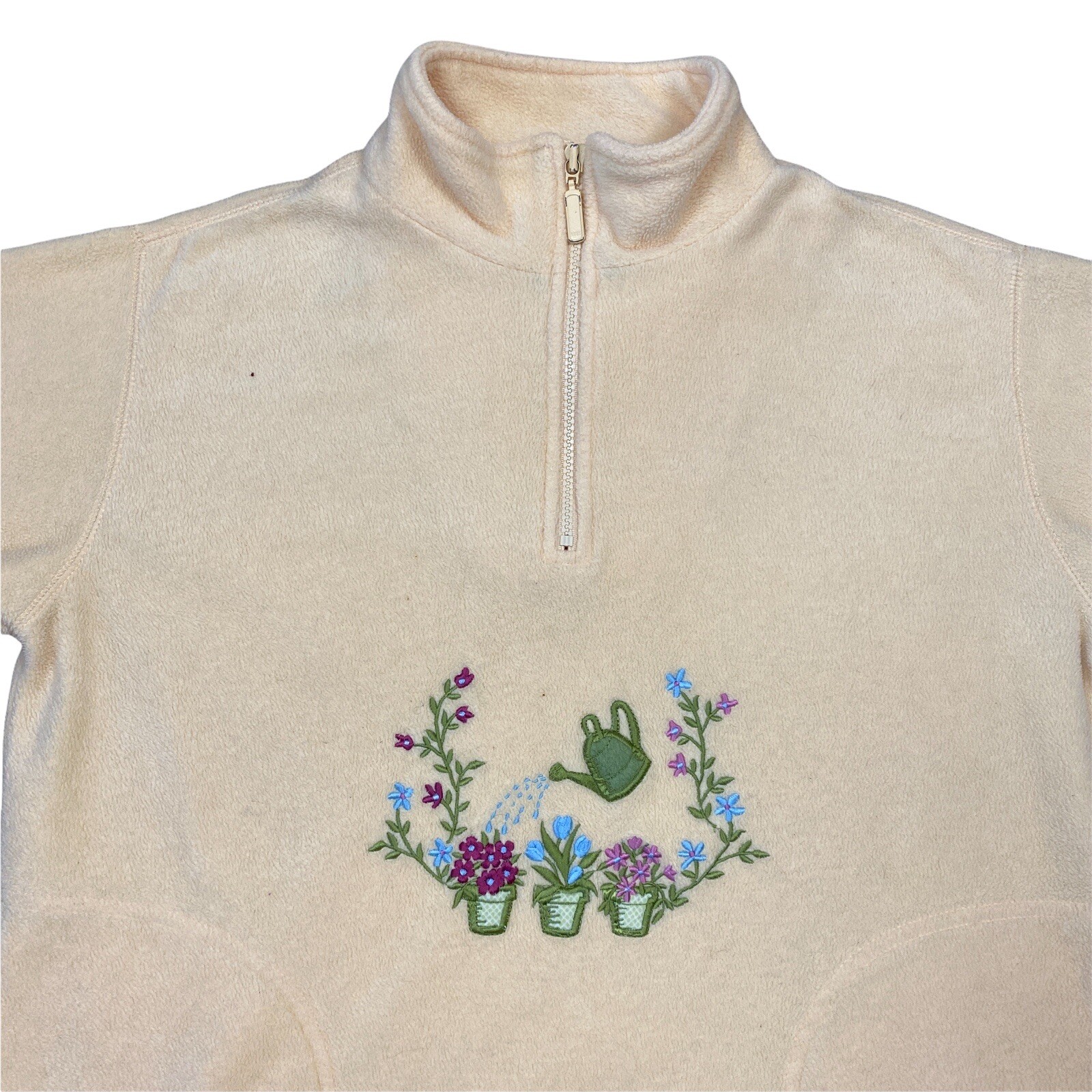 Vintage Northern Reflections Sweater Small Yellow Cottagecore Floral Gardening