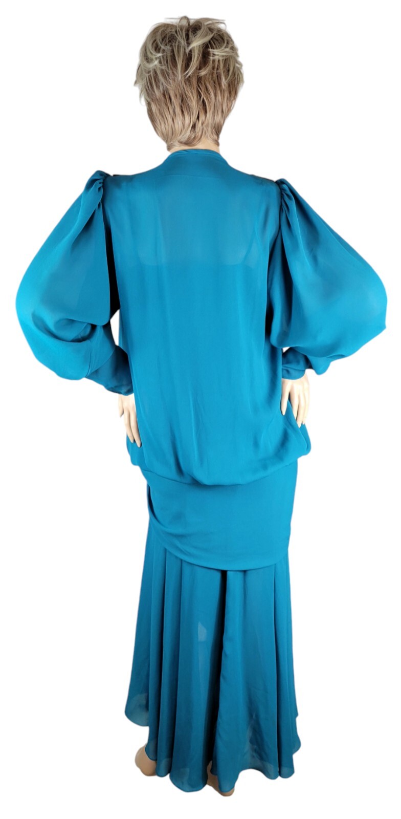 Vtg 80s California Talls By Robert Draped Beaded Cocktail Dress Golden Girls 10