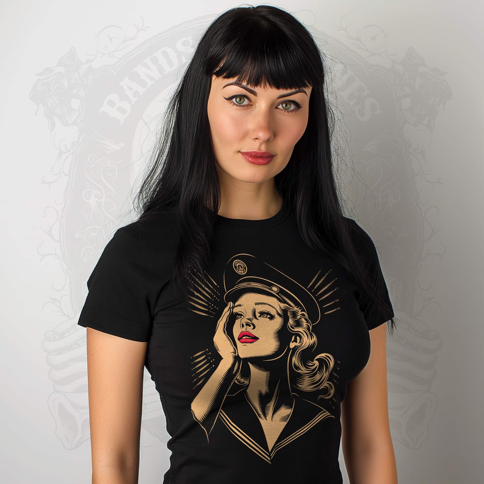 Vintage Retro Sailor Girl 11 Women’s Rockabilly T-Shirt
