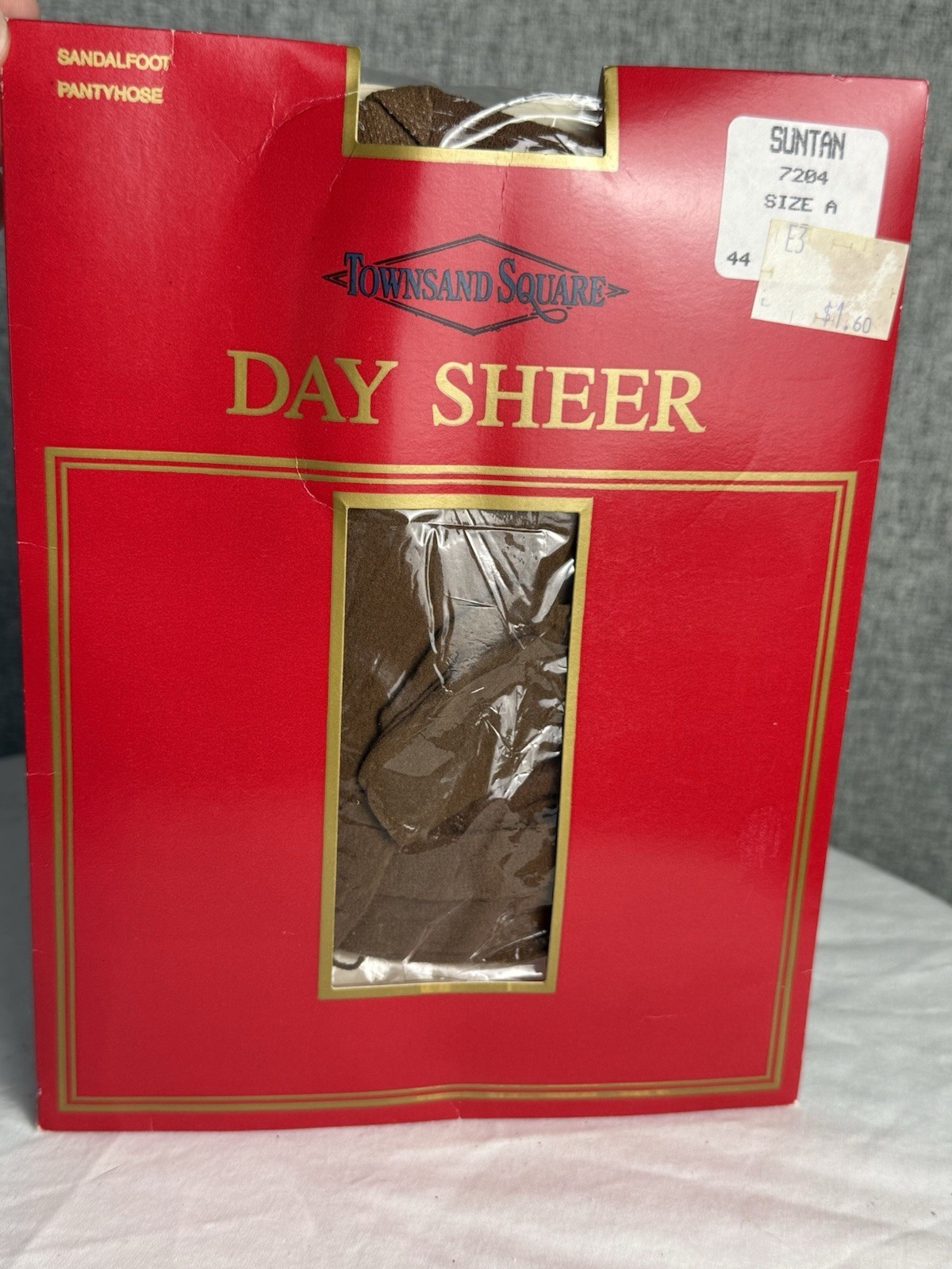 Vintage 80s/90s Sears Townsand Square Pantyhose Stockings Suntan Size A NIB