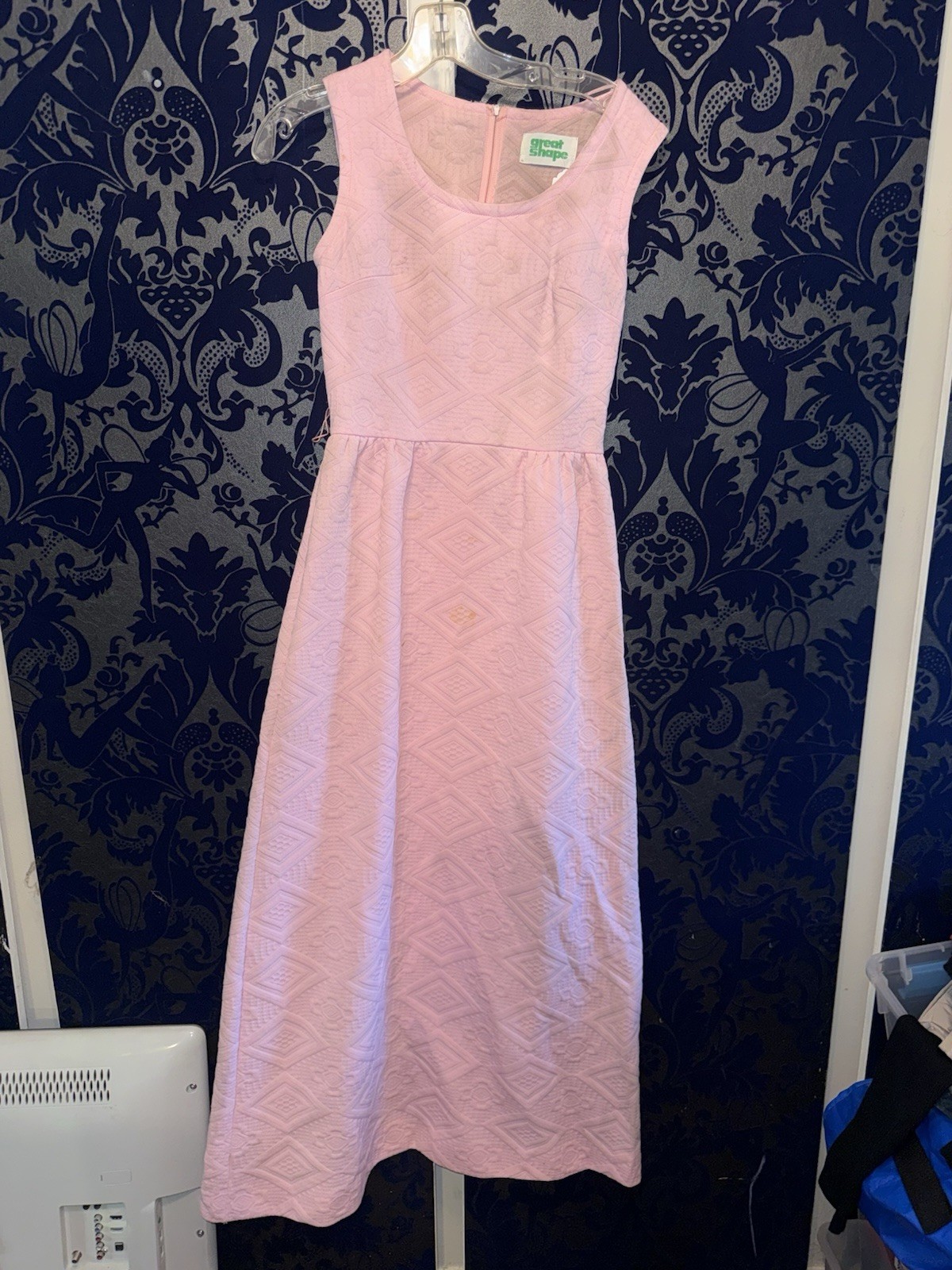 VTG 50s-60s Dress – Pink – Great Shape Brand M/L Condition Ok – (HOME88)