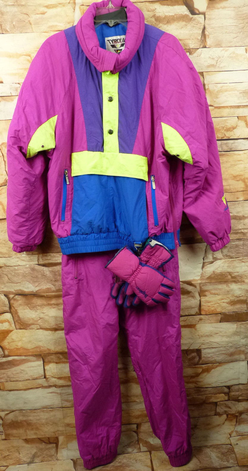 Lot of 3 set Tyrolia By Head 1/4 Zip Pullover Ski set Jacket Size M Pants,gloves