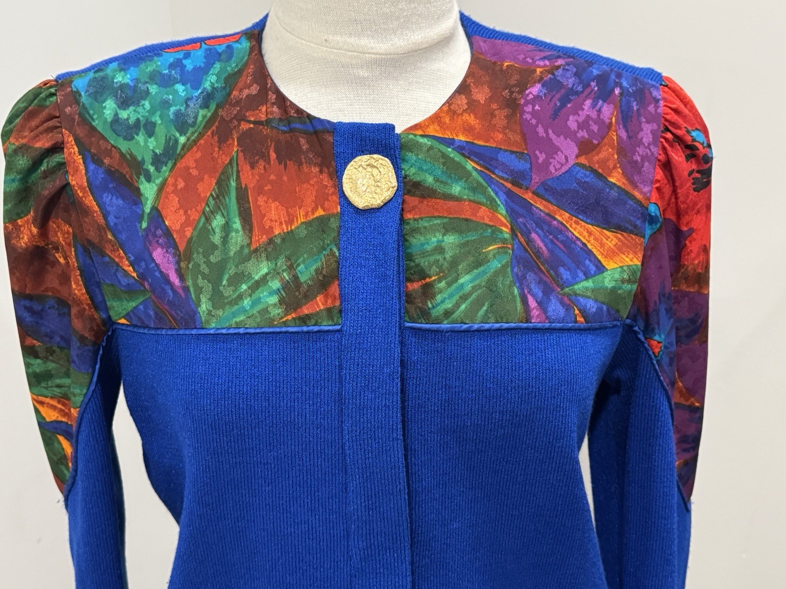 Vintage 80’s Anthony Sicari Women’s Size 8 Sweater Top & Skirt Set Floral Multi