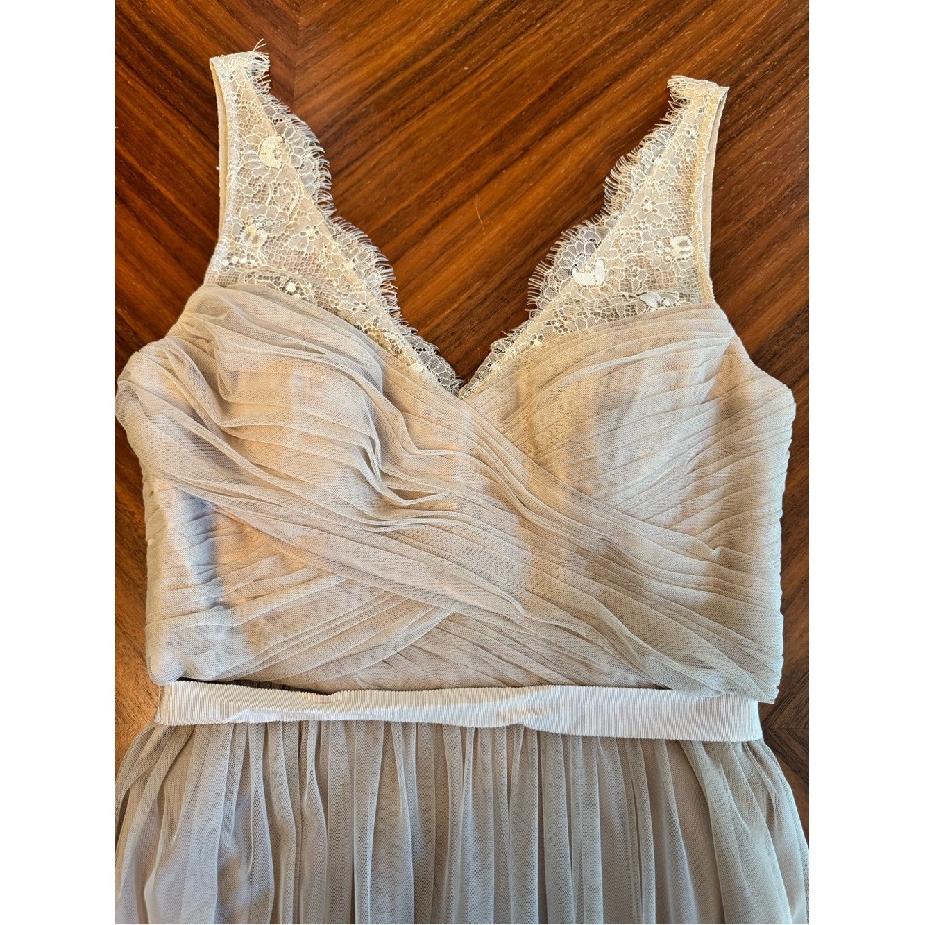 Blush Tulle Lace Maxi Gown Bridesmaid Formal Dress Size 4.
