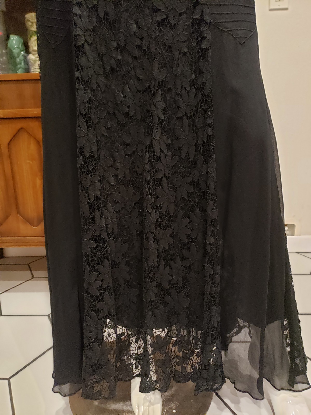Vintage 1930s Spider Web Lace Silk Chiffon Three Piece Jacket Dress Set Sm