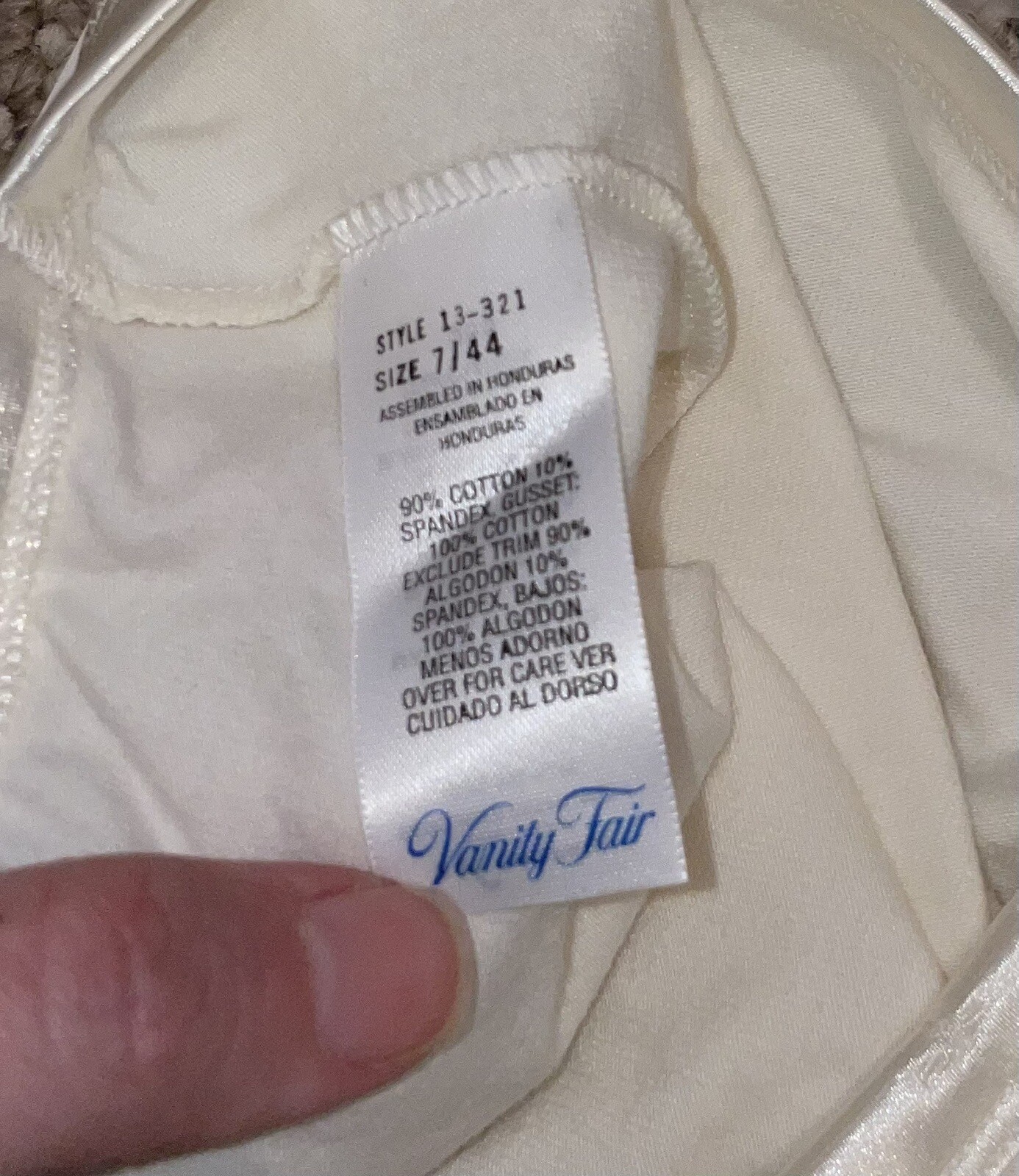 Vintage Vanity Fair 13-321 Cotton Blend Granny Panties Briefs Womens 7/44 Ivory