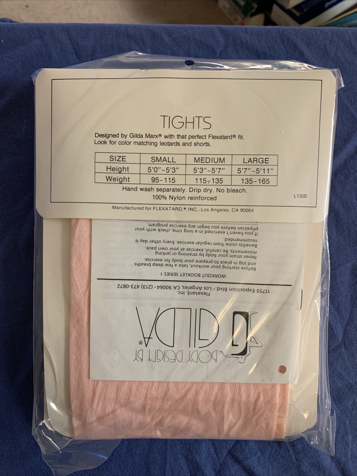 Vintage 1980s NOS Gilda Marx Flextard workout wear Tights stirrup Theater Pink L