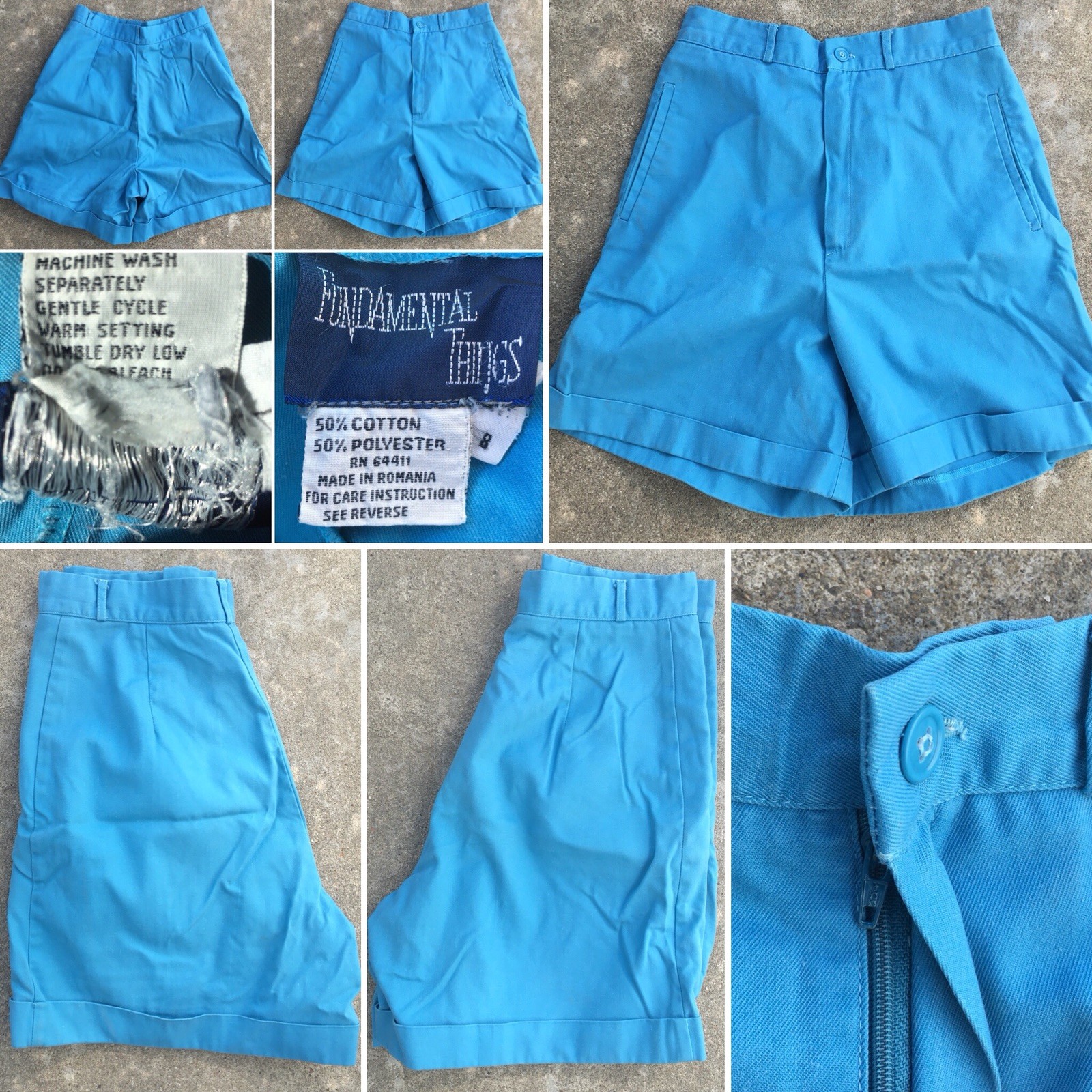 Vintage High Waist Cuffed Mom Shorts Fundamental Things Sz 8 24 1/2” Waist