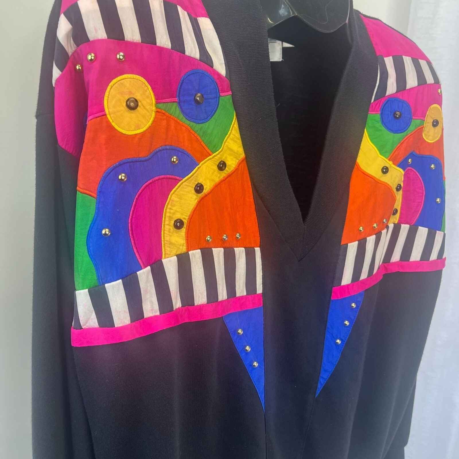 Saint Germain Sport Vintage 80s 90s Embellished SIZE L Art Deco Retro