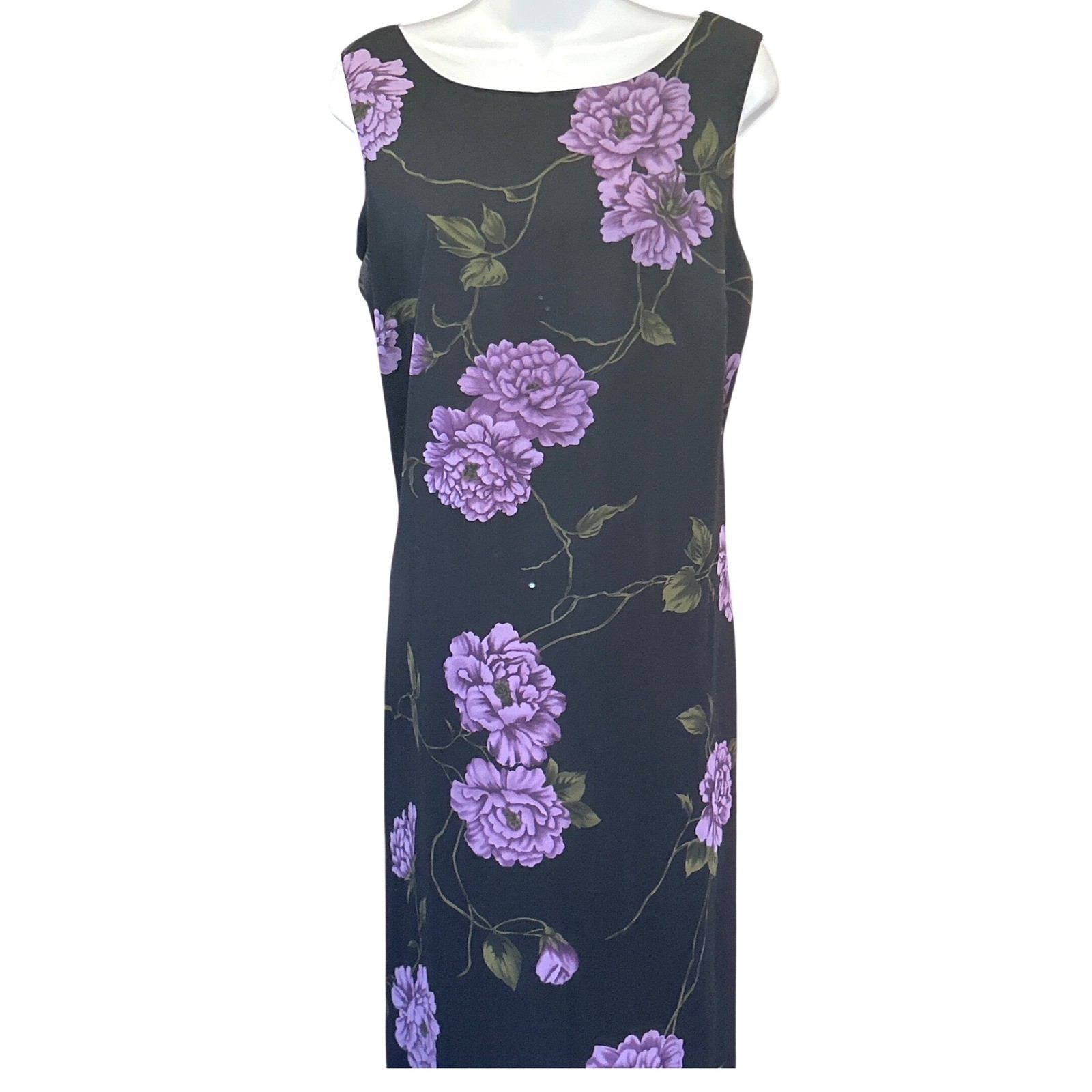 Vintage 90s Studio I Maxi Dress Purple Floral Whimsigoth Romantic Goth Grunge