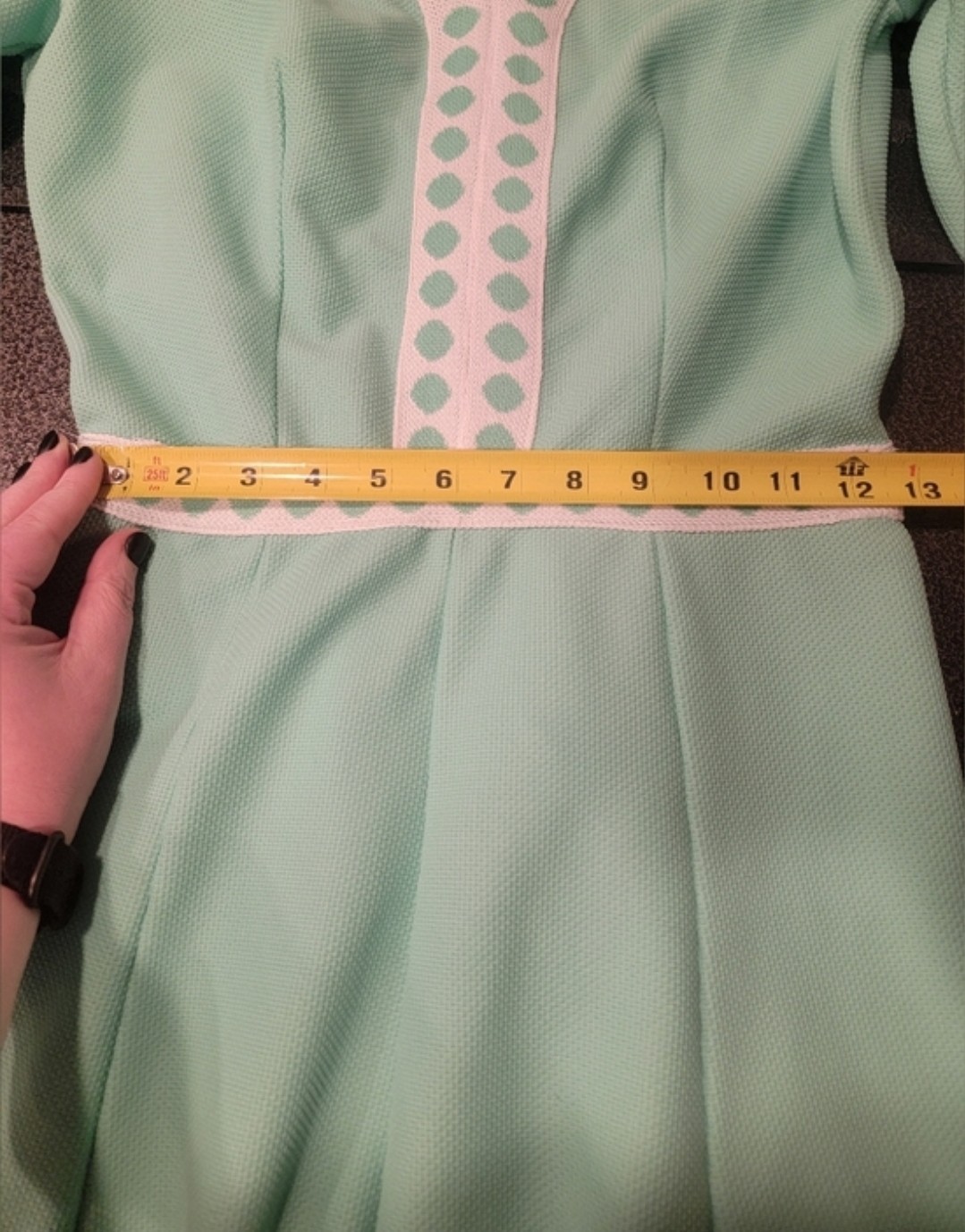 VTG 70s Shady Lane Jonathan Logan Green Mod Knit Maxi Dress