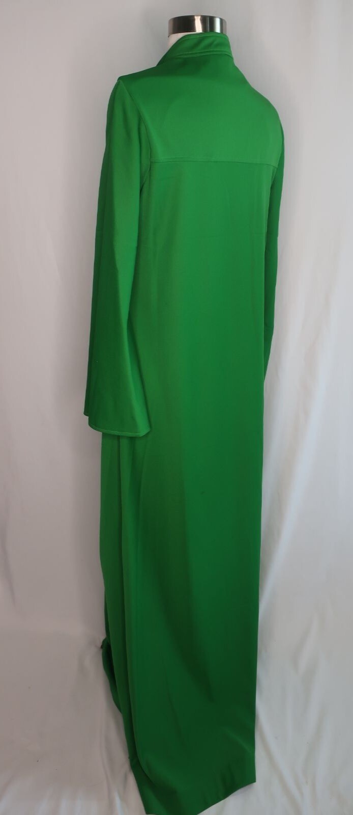 VTG 60s 70s Unbranded Green BOHO Hippie Long Shirt Casual Party Dress Sz L