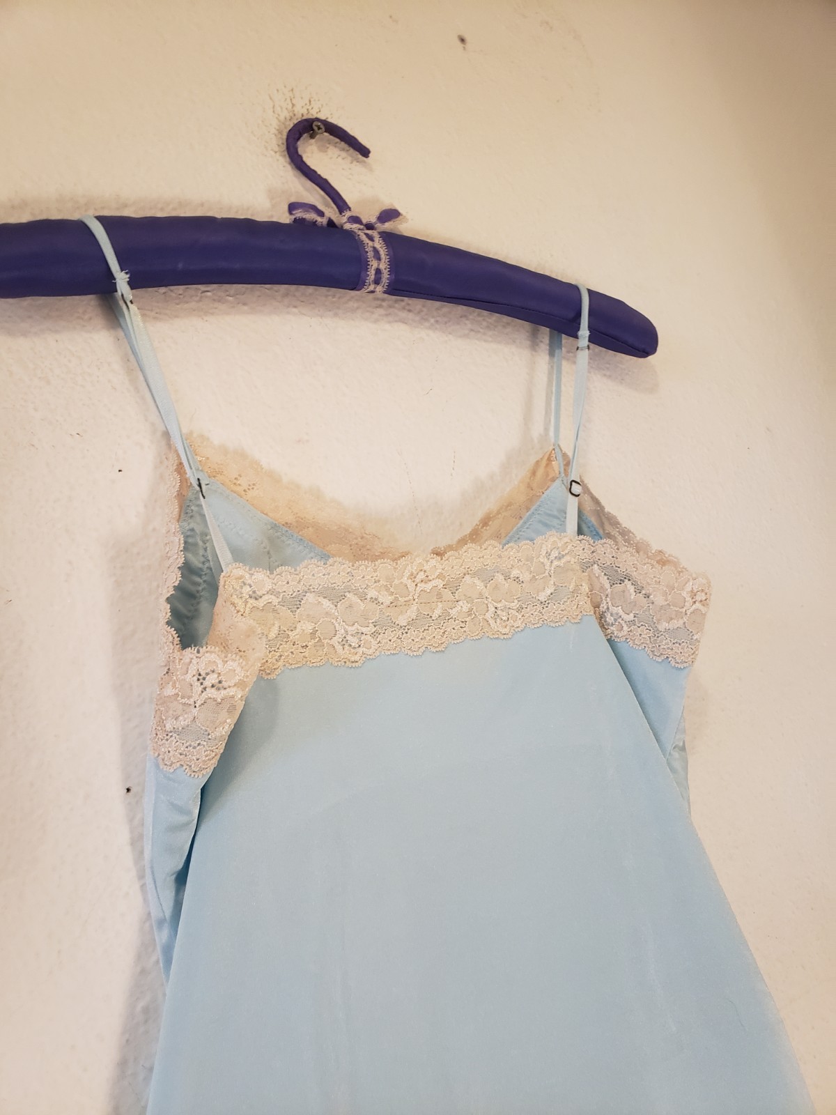 Vtg Y2k The Limited Sz M Blue Tunic Tank Top Beige Lace V Neck Camisole