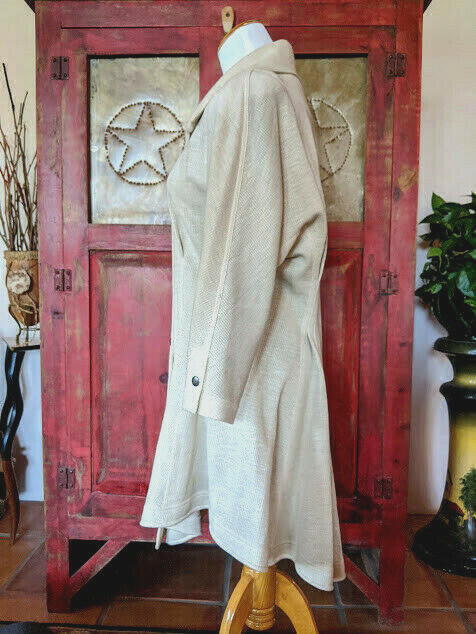 Vintage Henri Bendel Knit Coat JINABE PARIS Unique Beige Sz 40 6 8 1980s France