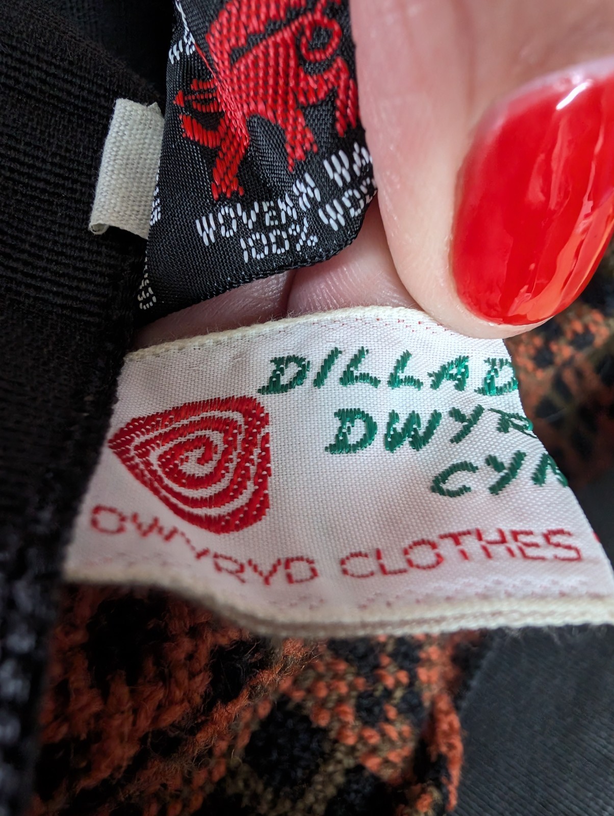 Vintage Welsh Woollens Dillad Dwyryd Cymru Patterned Wool Skirt Mod Medium