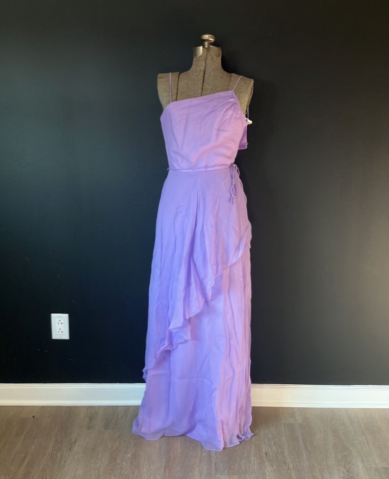 Vintage 1970s Purple Spaghetti Strap Bridesmaid / Maid of Honor Dress