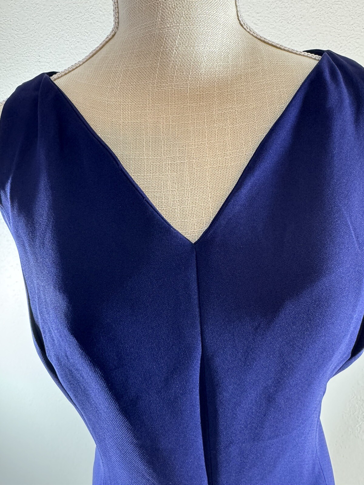 Vtg Y2k Shift Dress Jones New York Purple V-Neck Size 12
