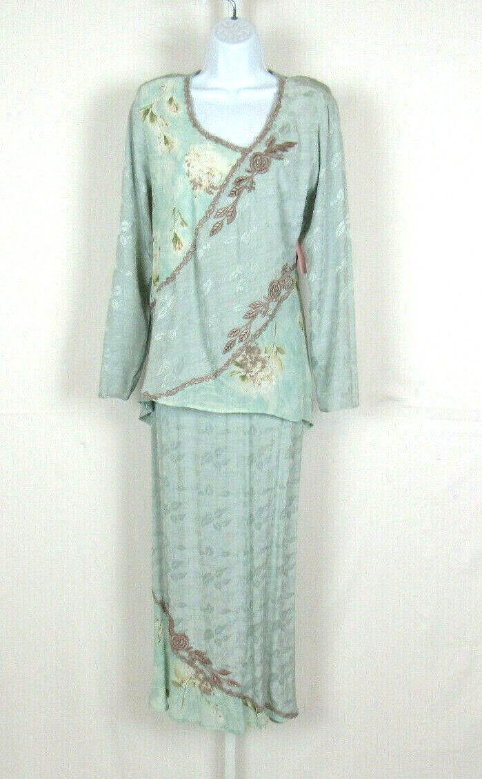 VTG 1990s 2000s SPENCER ALEXIS SKIRT& TOP SIZE 6 NWT RAYON FLORAL EMBROIDERY