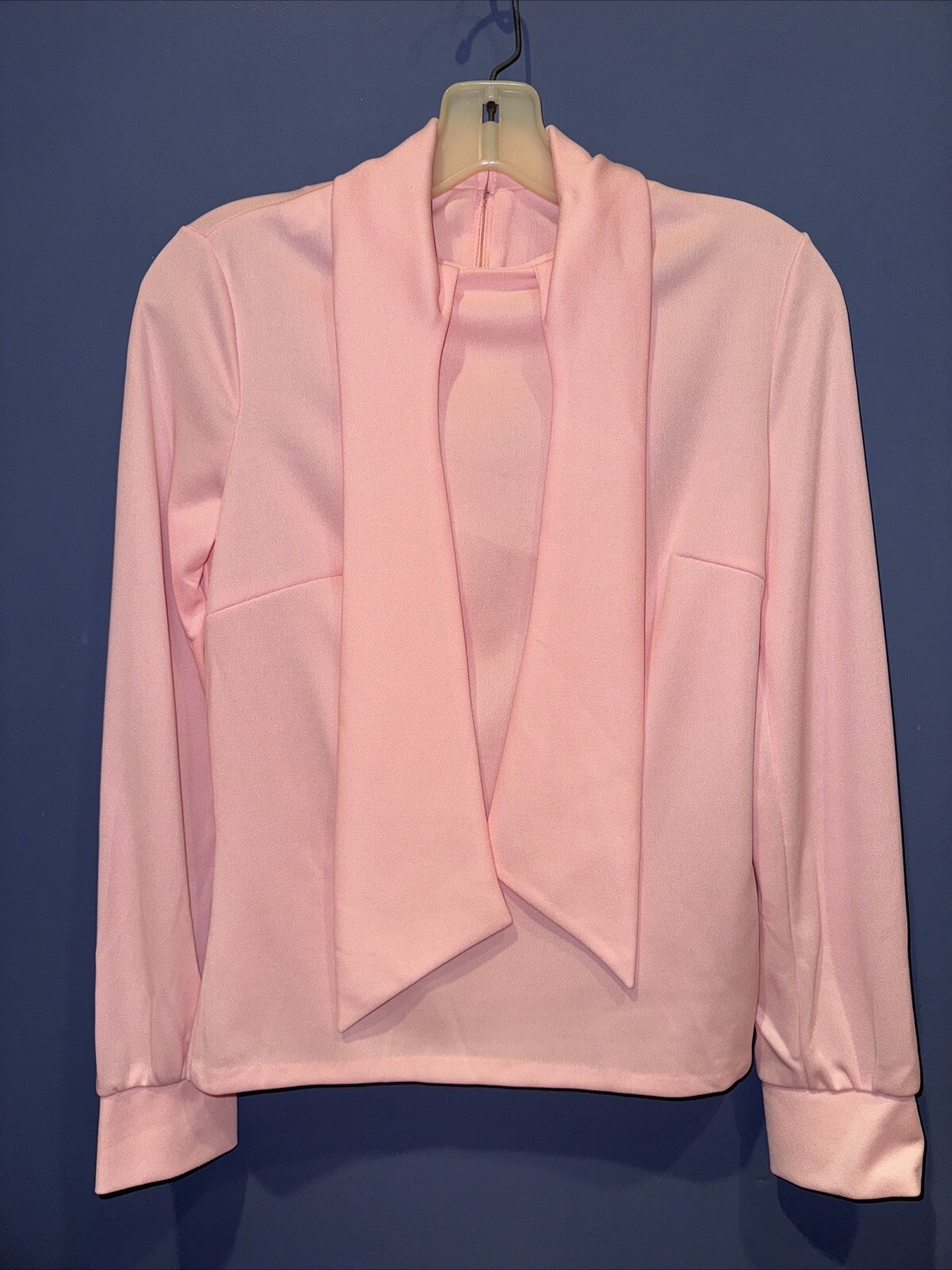 Womens 6 Pink Top, Butte Knit, Jonathan Logan, Pink, Secretary 1960 Neck Tie NWT