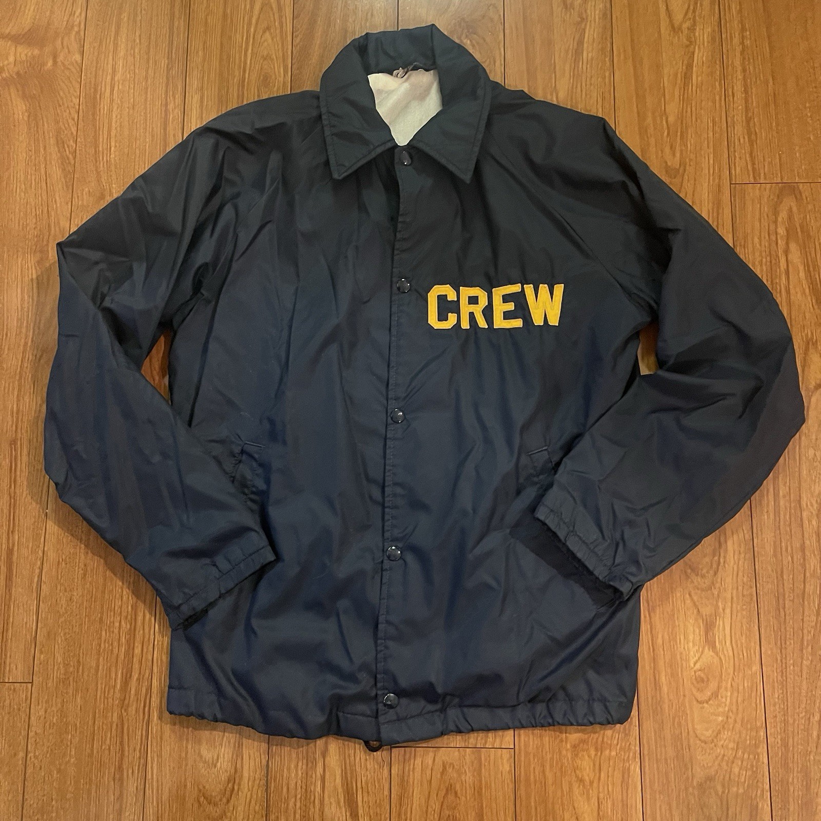 Vintage 1970s Coach Jacket Crew Spirit Blue Lined Windbreaker Medium