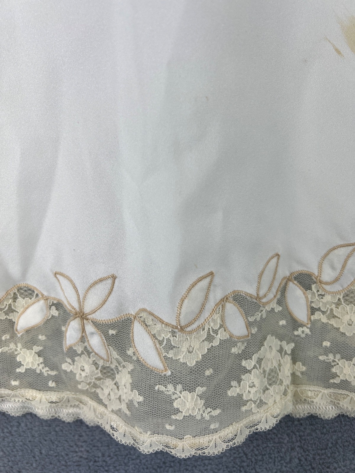 Vintage Corhan Half Slip Womens Medium Ivory 7707 Polyester Lace 22″ NEW