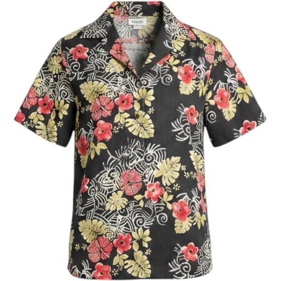 Tommy Bahama Vintage 100% Silk Floral Tropical Camp Shirt XS 2