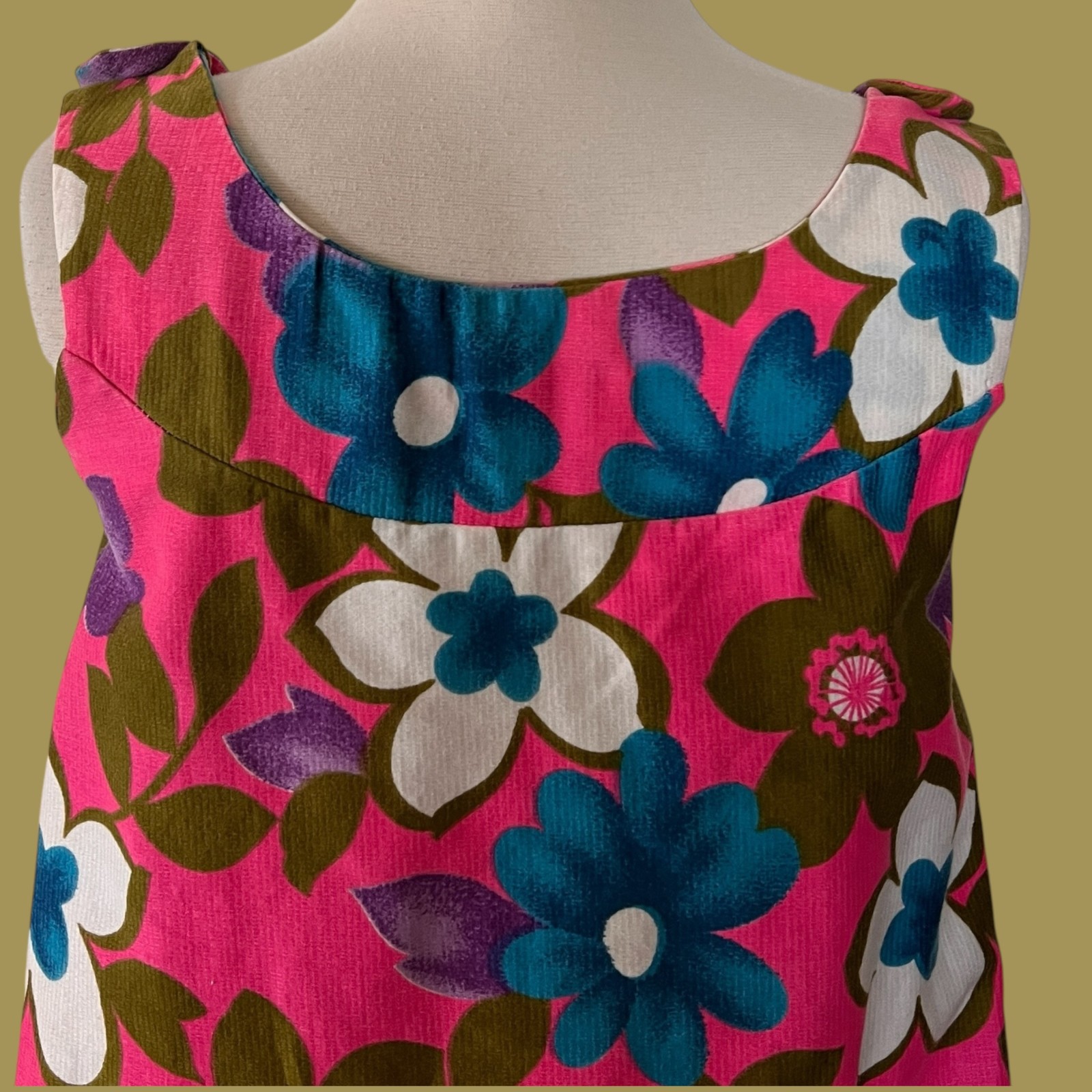 Vintage 60s Hawaiian Dress : Aloha Authentic Hawaiian, Tiki, Luau, Mini