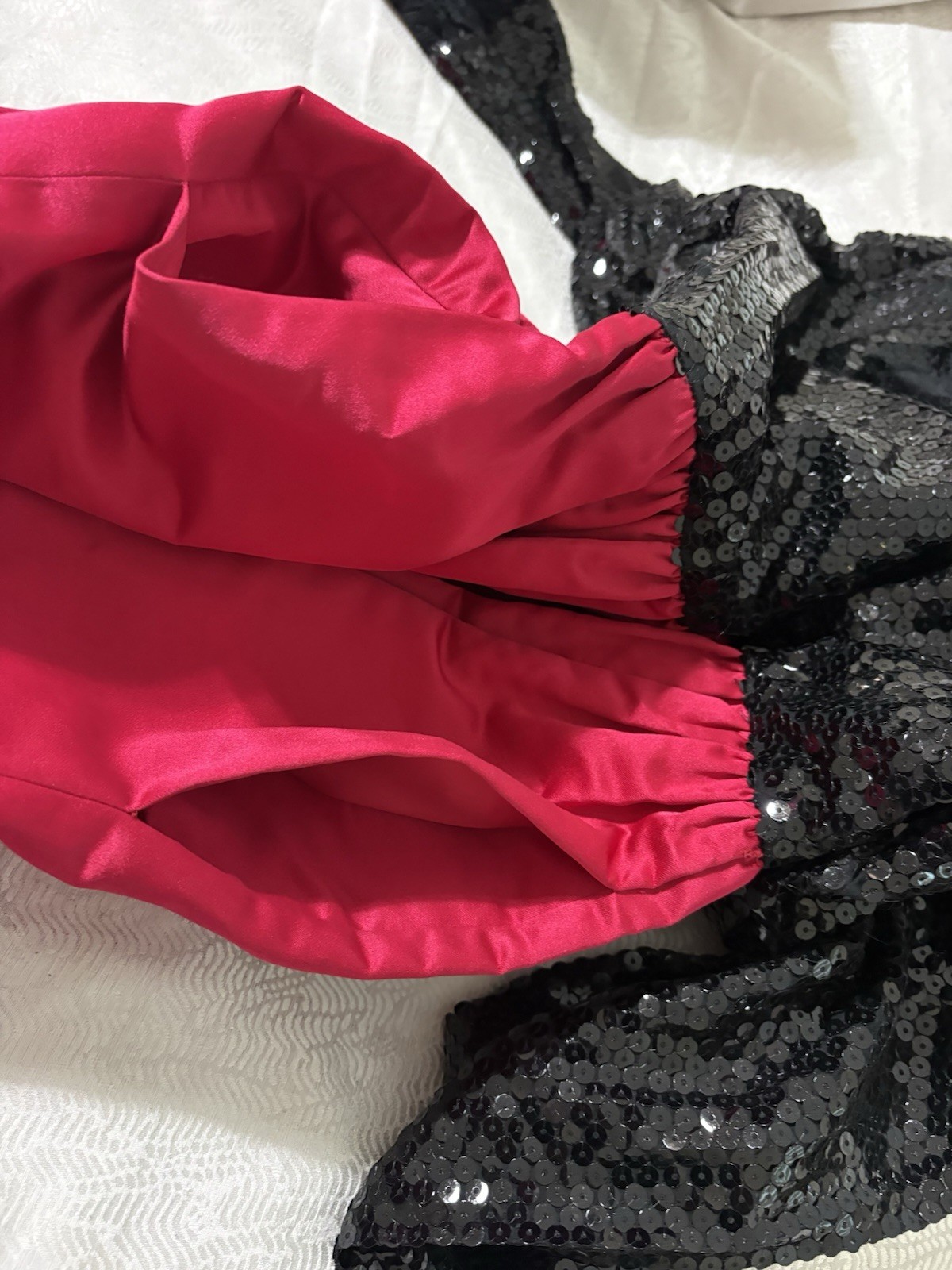 William Pearson Vintage Black Sequin And Red Satin Long Dress Size Small
