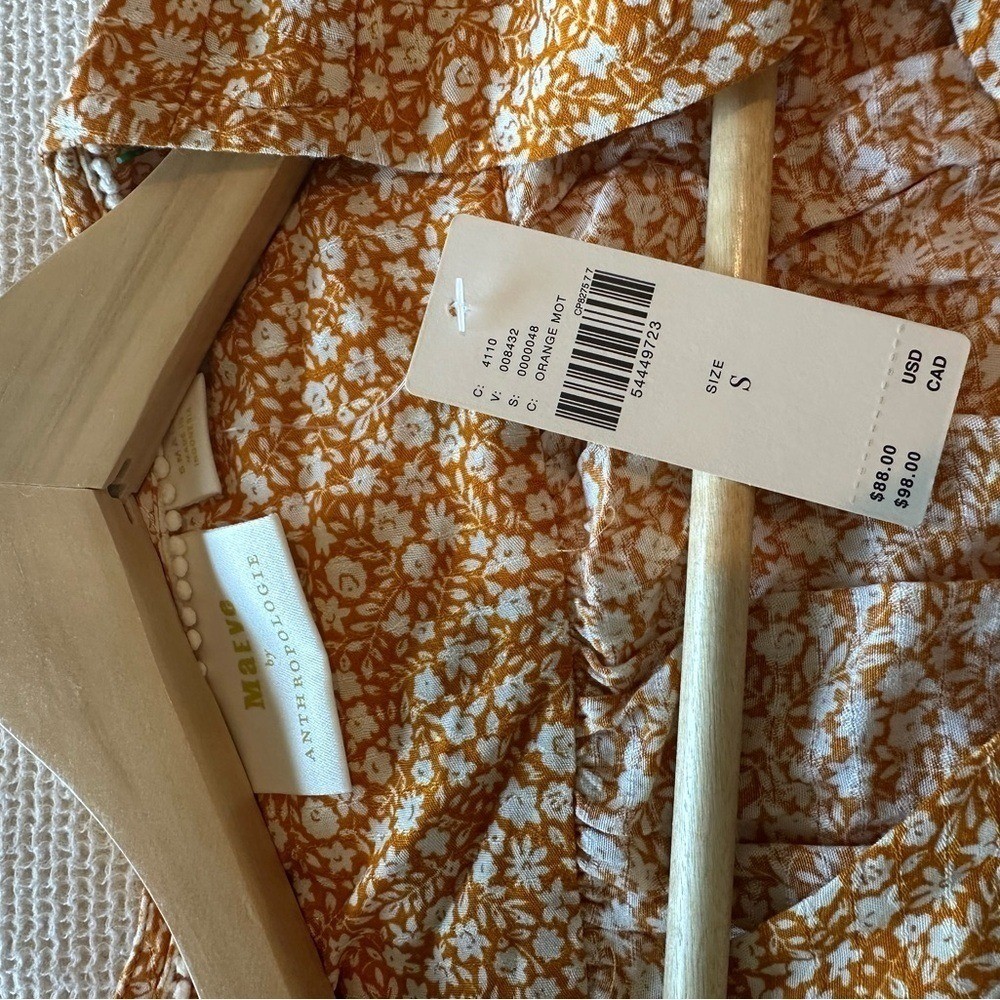 Anthropologie NWT Maeve Yellow Floral Button-Up Blouse