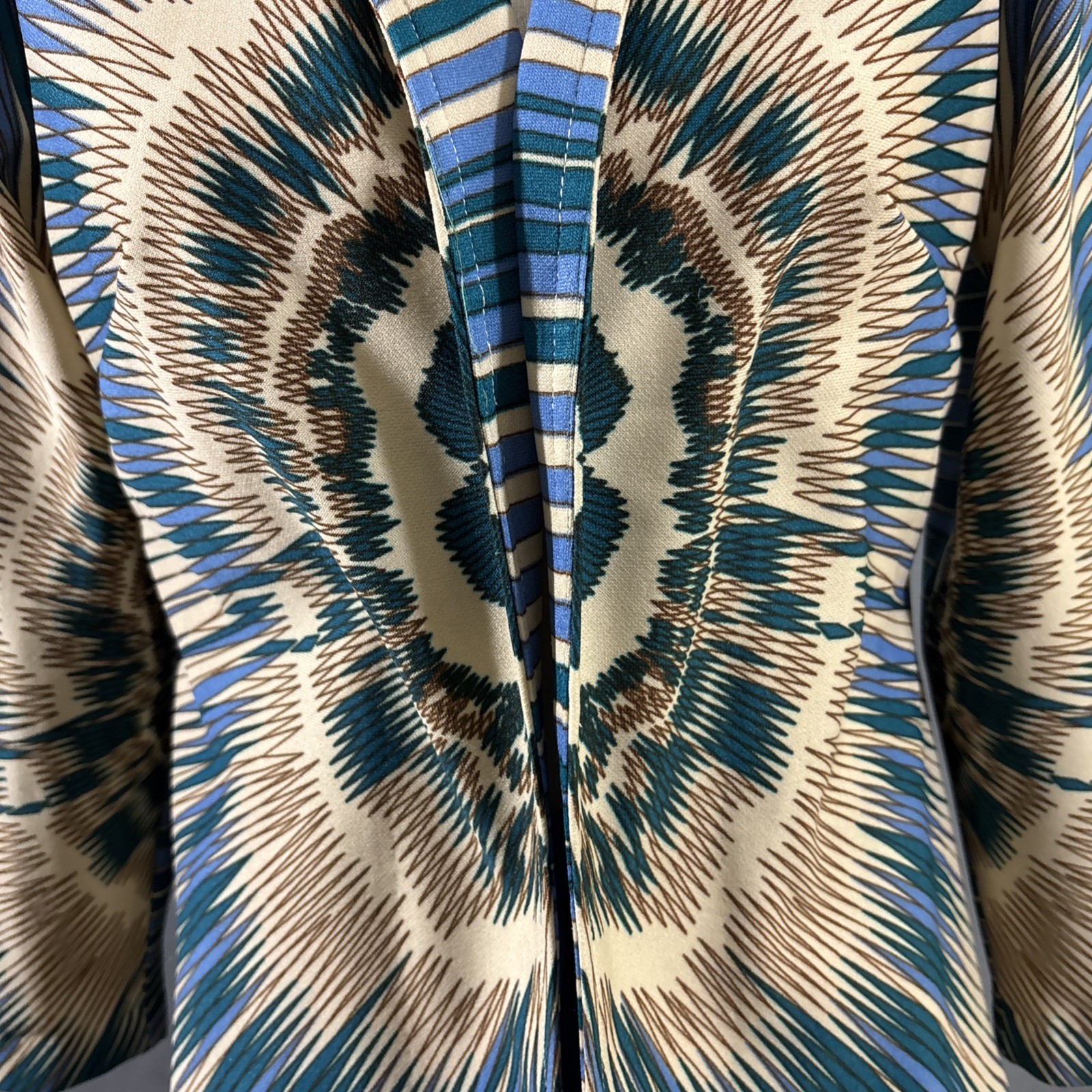 Lorax Originals Skirt Jacket Matching Set Blue Tan Teal Abstract Tie Dye Pattern