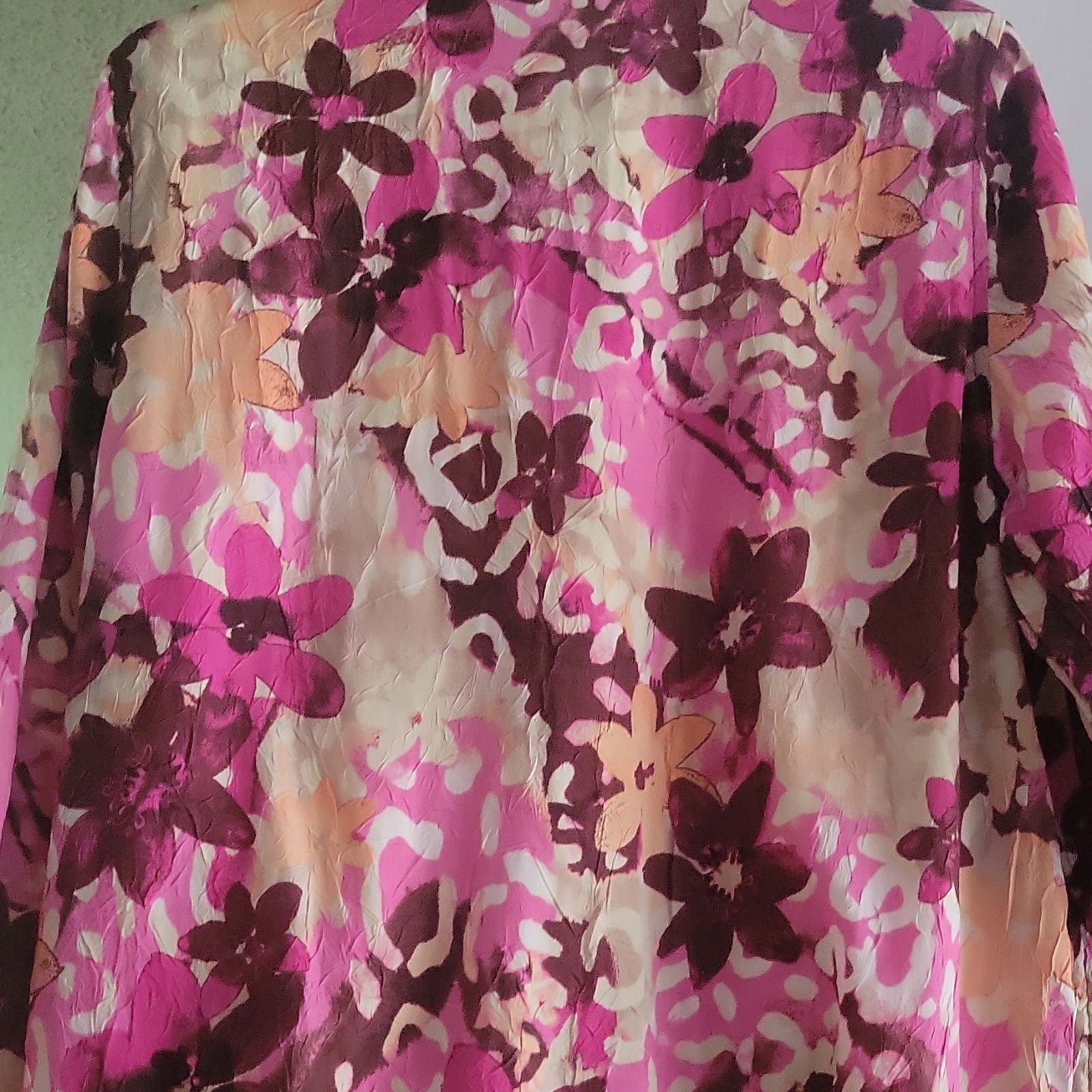 Vintage Womens Y2K Windbreaker Jacket Size L Floral Print Bedazzled 90s Vtg Coat