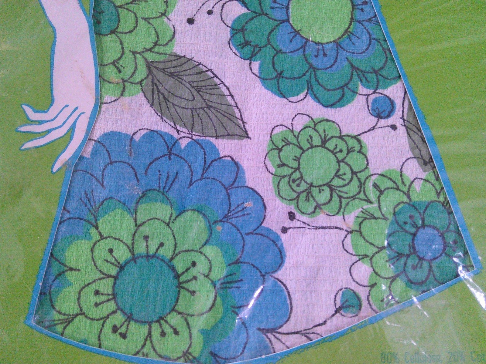 NOS Vtg 60’s MOD Pop Art Flower Power A-Line PAPER DRESS Hallmark L Mint in BOX