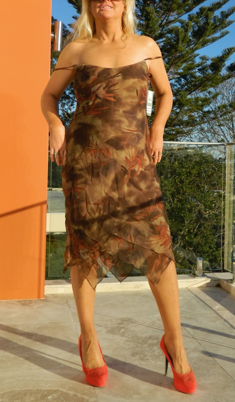 VINTAGE Guava Resort Chic Race Wear Garden Party Retro Dress