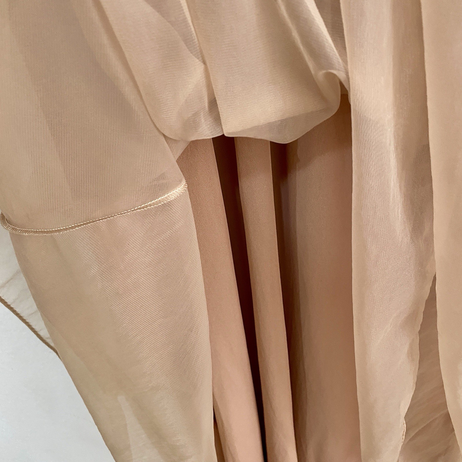 Vintage Gossard Artemis Chiffon Nightgown Peach Nude Empire Waist Small