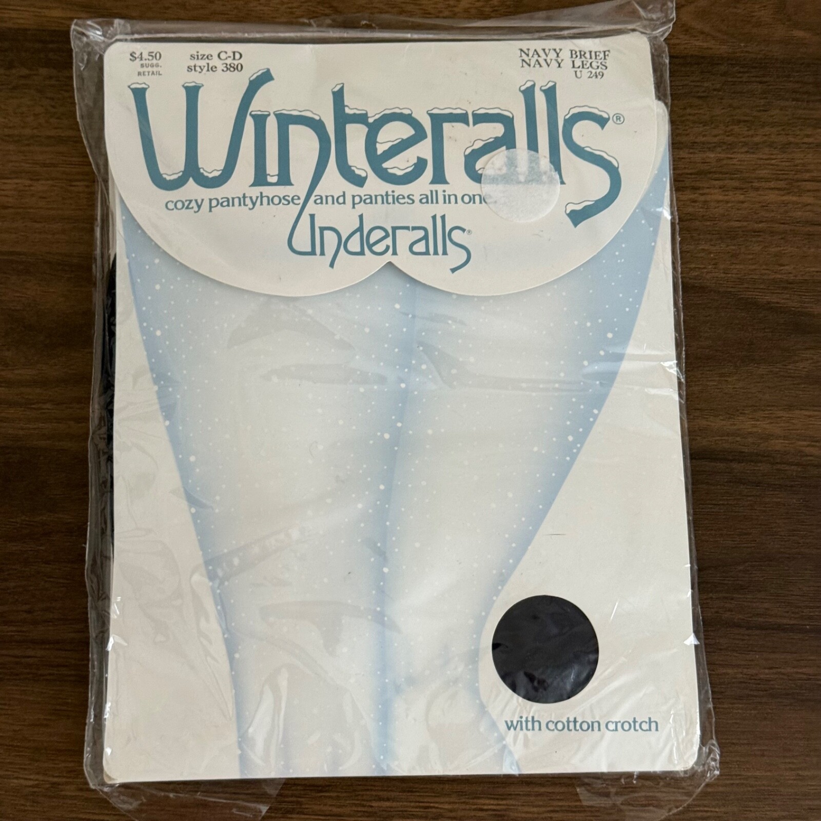 Hanes Winteralls Underalls Pantyhose Navy Blue Size C-D Style 380 Vintage NEW