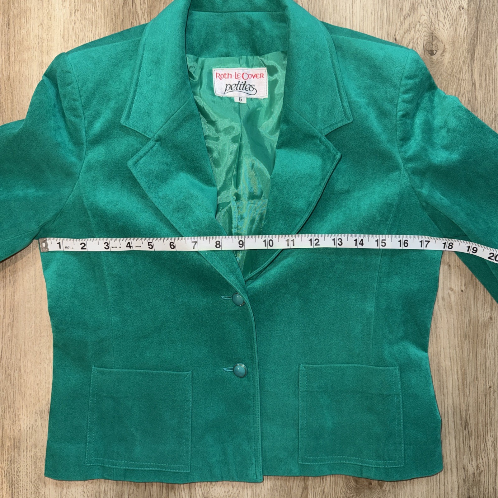 Vintage Roth LeCover Ultrasuede Skirt Suit Green Petite 6 Union Made USA