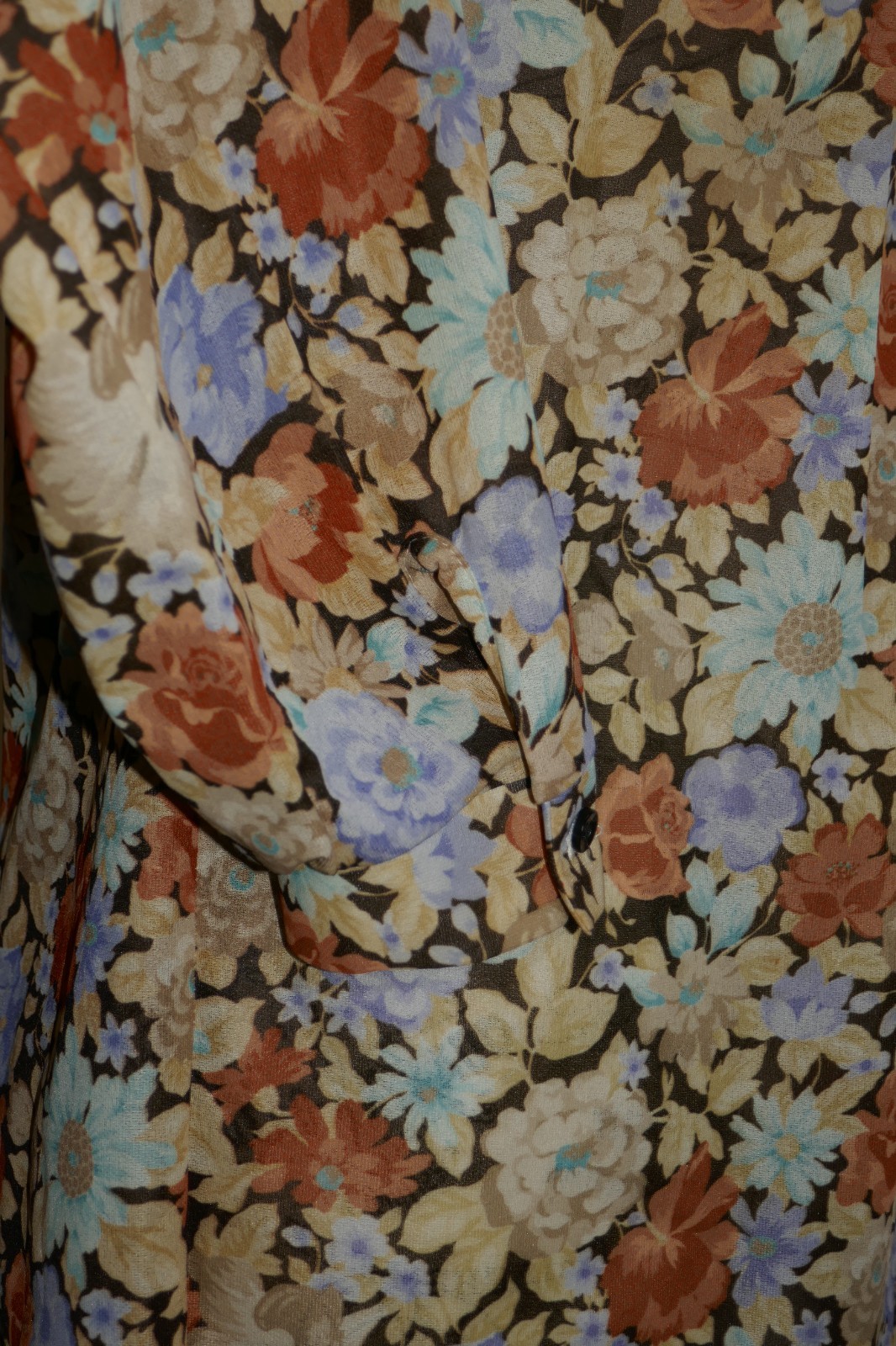 Eccobay Floral Button Up Sheer Blouse Shirt Size 11-12