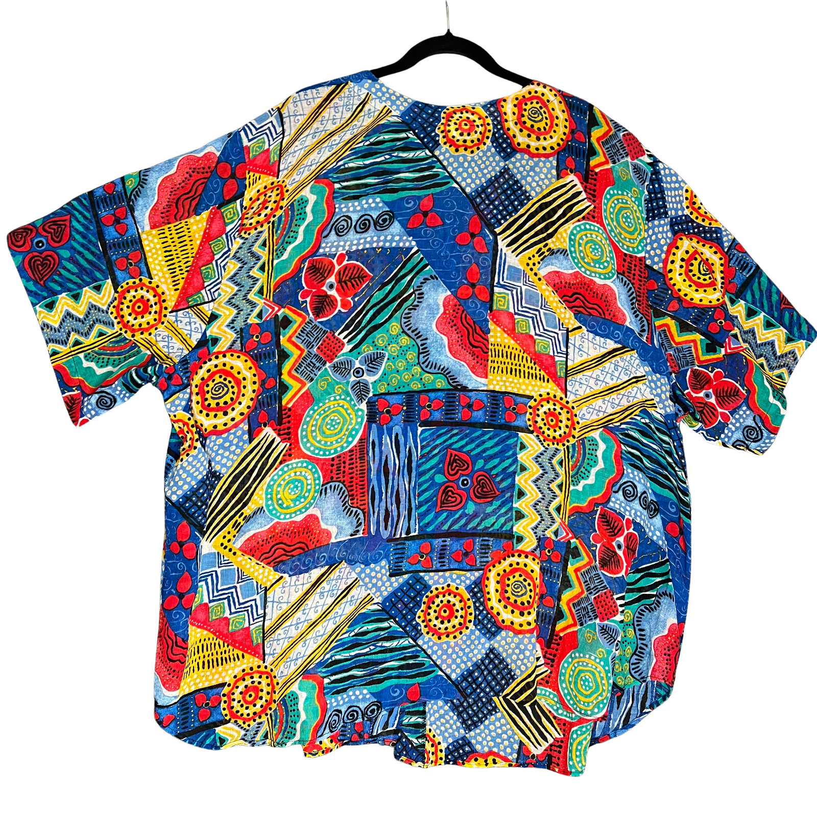 VTG 80s/90 Copy Cats Abstract Oversized Dopamine Shirt Made In USA Paper Tag 31″